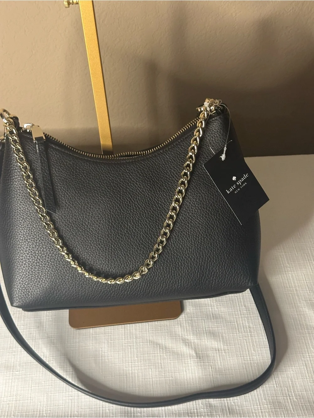 Kate Spade Black Pebbled Leather Shoulder Bag NWT